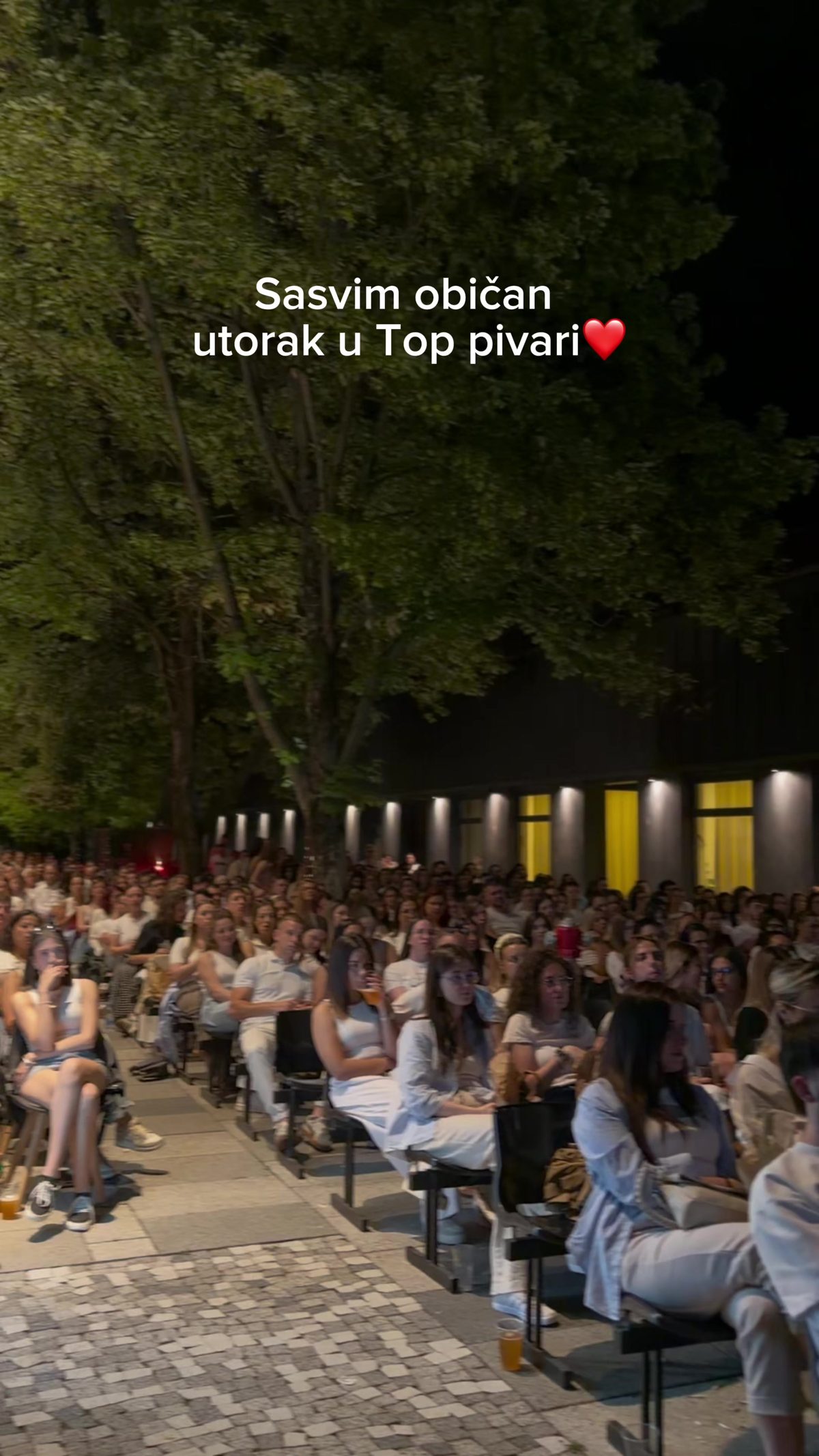Puna bašta Top pivare uveče